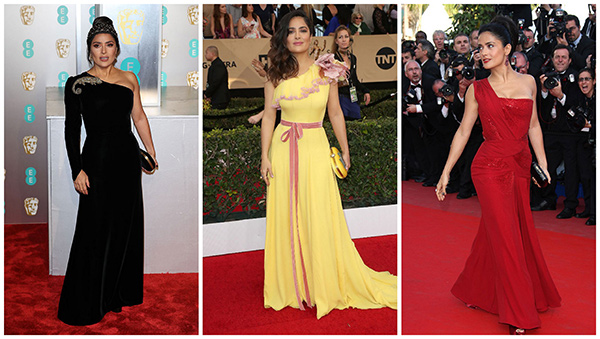 Salma Hayek red carpet looks