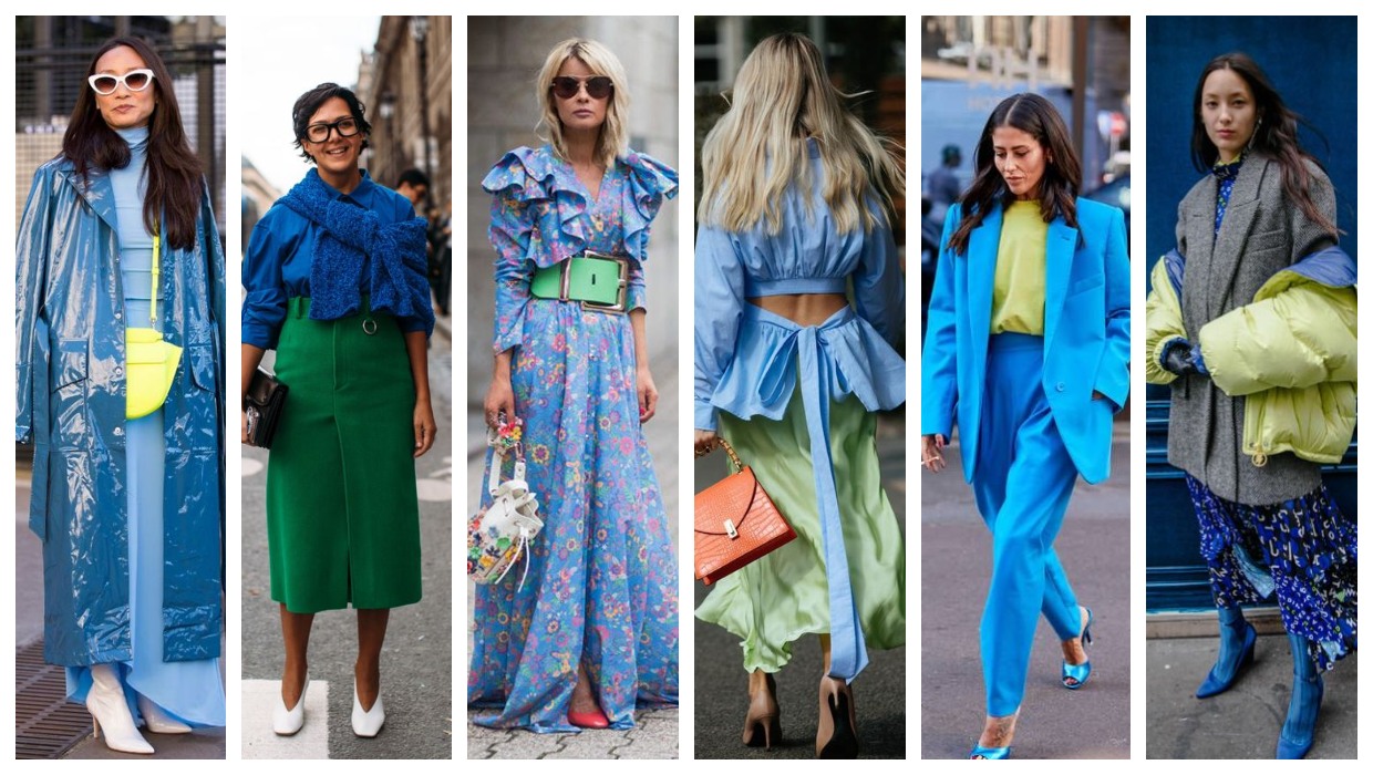 Blue and green outfit ideas تنسيق اللون الأزرق مع الأخضر