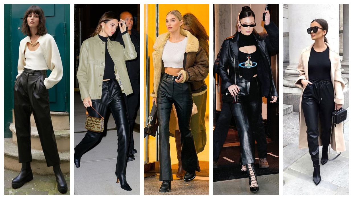 what to wear with leather pants