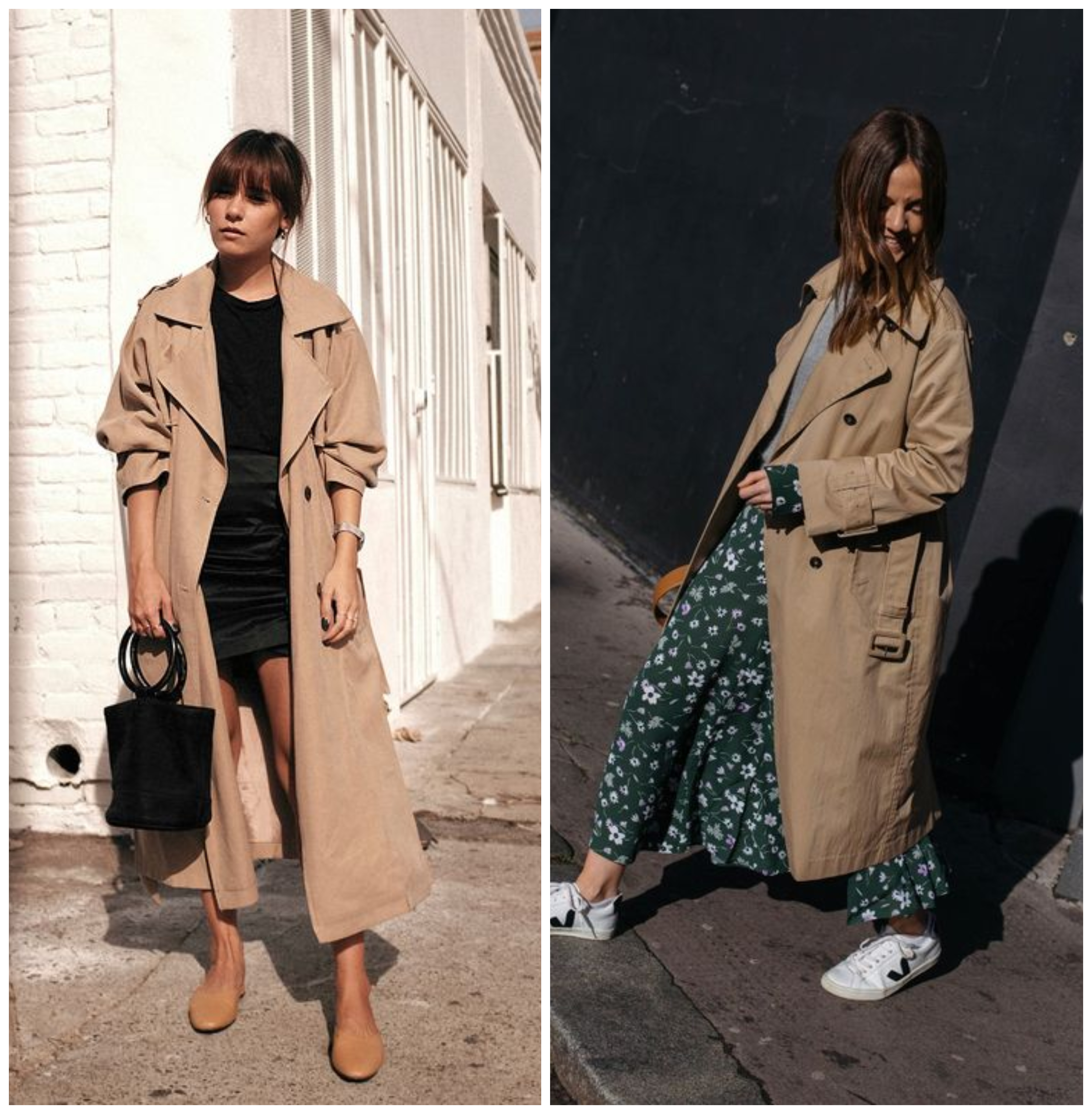 Trench coat and skirts 