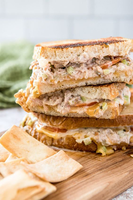 Tuna Sandwich With Cheese and Vegetables